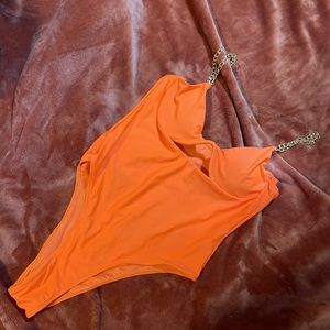 Orange one piece Women’s Swimsuit Lrg
